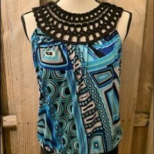 Wrapper Multi-pattern Blue Blouse